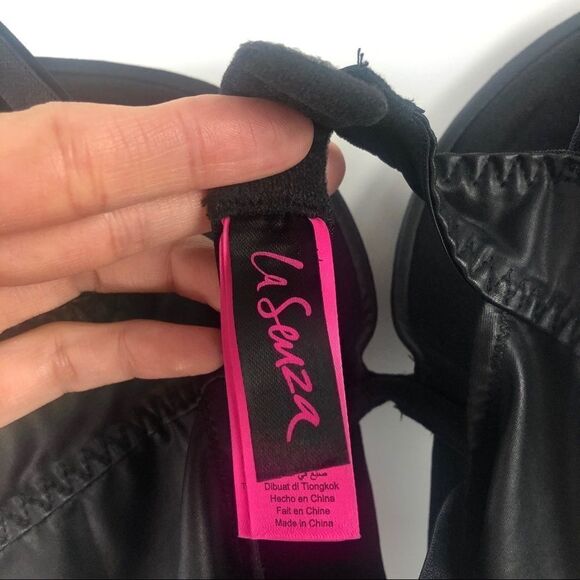 LA Senza Black Semi Sheen Bodysuit Size Small - Picture 7 of 7